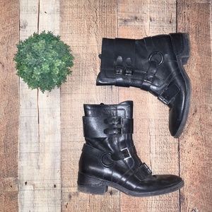 Kenneth Cole | Black Leather Combat Boots